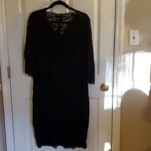 Woman's black lace and beaded dress